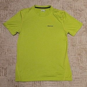 Marmot Size S Mens Lime Green Performance Active Short Sleeve Crew T-Shirt Top